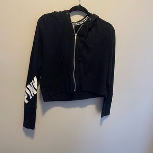 Zip up Hoodie pink black and white